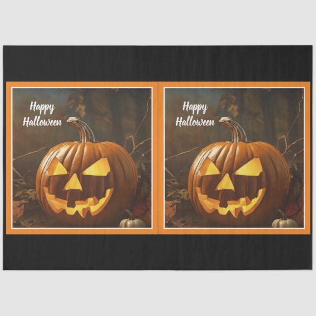 Papier Mousseline Collection Halloween grand Citrouille (Recto)