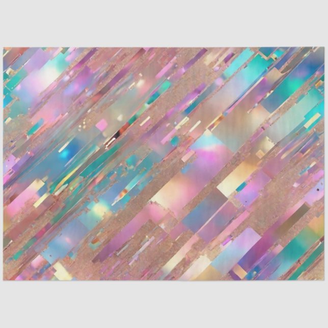 Papier Mousseline Collection Holographique Opal Parties scintillant  (Recto)