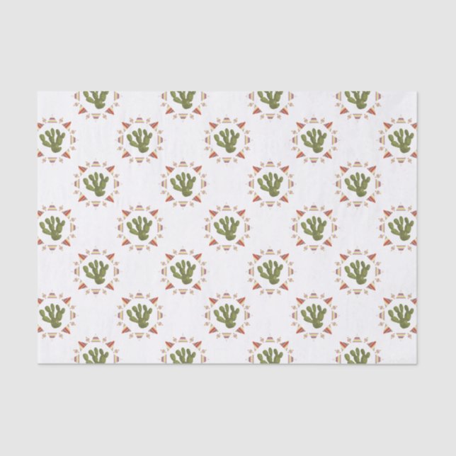 Papier Mousseline Collection Llamarama | Cercle de cactus (Recto)