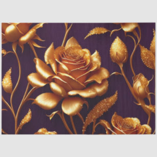 Papier Mousseline Collection moderne de luxe Big Gold Rose