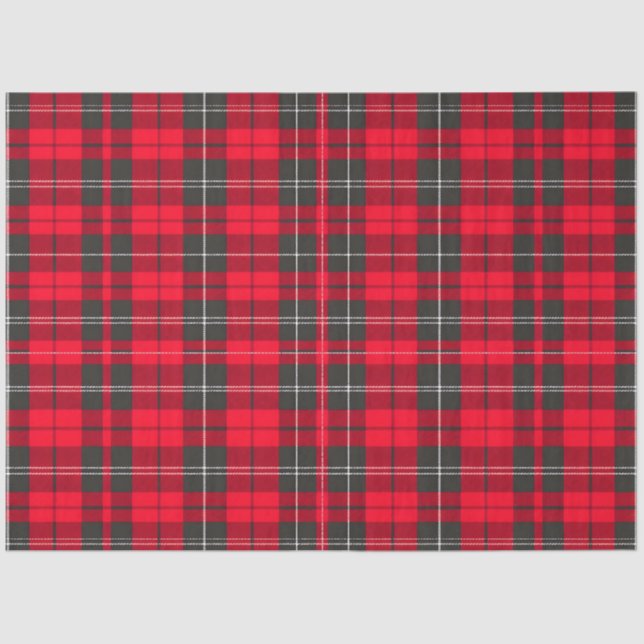 Papier Mousseline Collection moderne Tartan Plaid Traditionnel Rouge (Recto)
