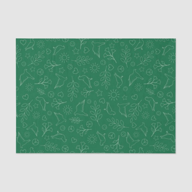 Papier Mousseline Colombes Paisibles (Recto)