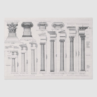 Papier Mousseline Colonnes romaines antiques Dessin architectural