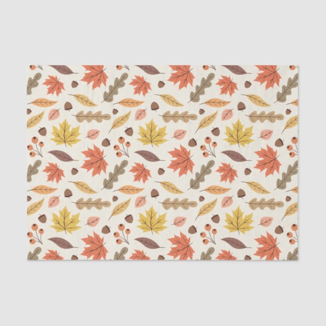 Papier Mousseline Coloré Feuille d'automne Motif (Recto)