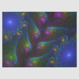 Papier Mousseline Coloré Lumineux Abstrait moderne Trippy Fractal