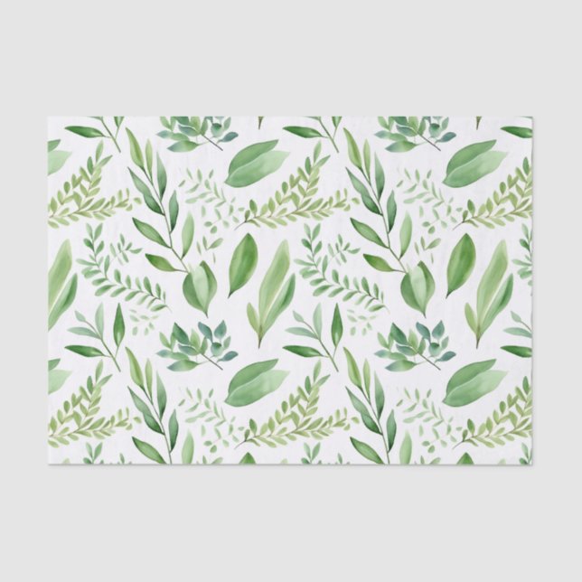 Papier Mousseline Coloré Rustique Eucalyptus Feuilles d'aquarelle (Recto)