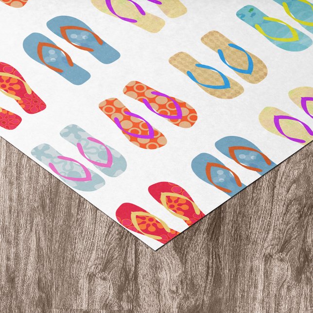 Papier Mousseline Coloré Summer Beach Flip Flops Cadeau Tissu (Créateur téléchargé)