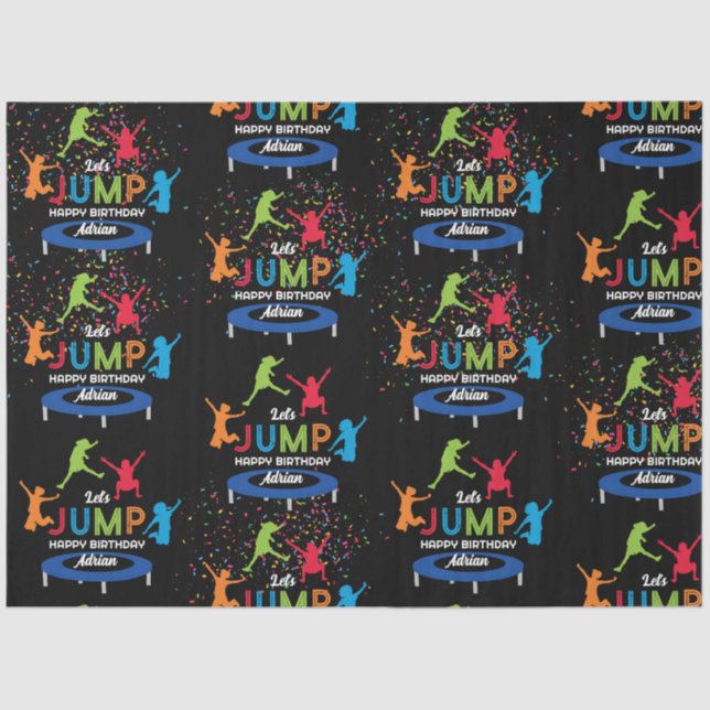 Papier Mousseline Colorée Trampoline Park Jump Anniversaire de enfan (Recto)
