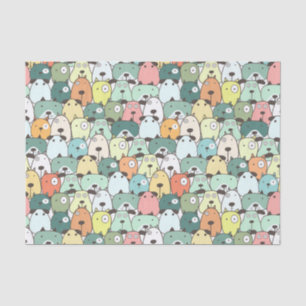 Papier Mousseline Colorful Dog Pattern Decoupage Paper