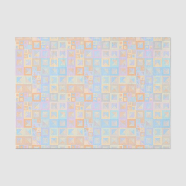 Papier Mousseline Colorful Pastel Boho Mod Géométrique Abstrait (Recto)