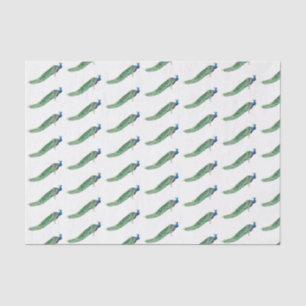 Papier Mousseline Colorful Peacock Stylisé vintage Perché sur la tab