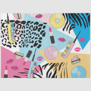 Papier Mousseline Colorful Retro 1990's Nineties Motif