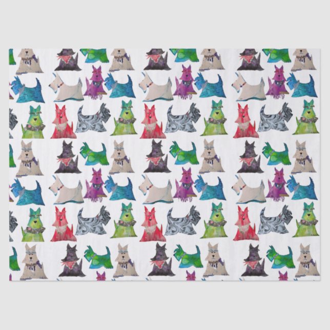 Papier Mousseline Colorful Scotties (Recto)