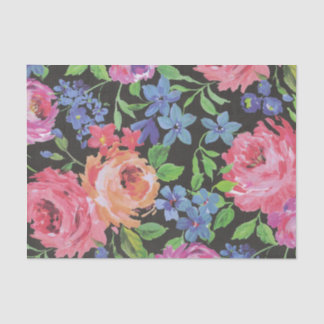 Papier Mousseline Colorful vibrant collage floral de Fleurs Peony