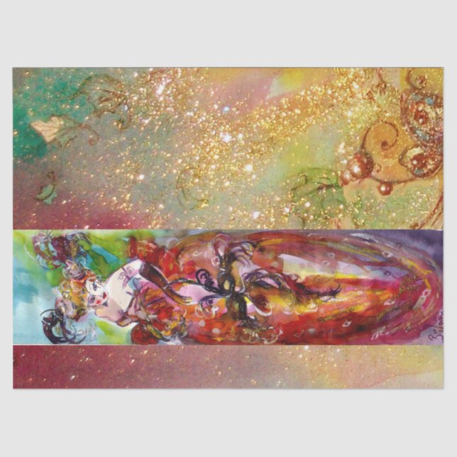 Papier Mousseline COLUMBINE / Dame au Mascarade (Recto)