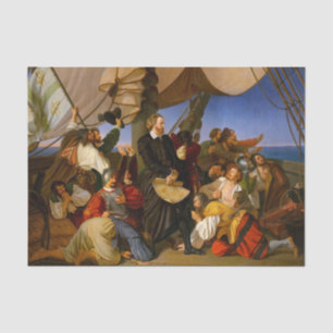 Papier Mousseline Columbus découvre les rivages de l'Amérique par Ru