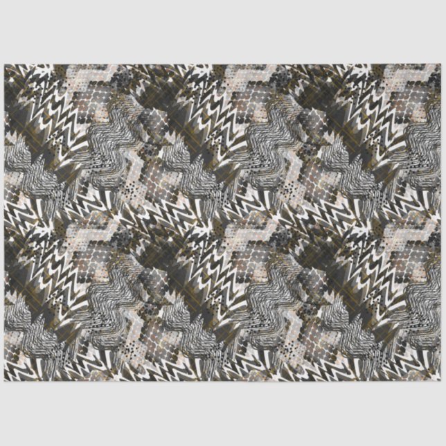 Papier Mousseline Combiné, ethnique, africain. (Recto)