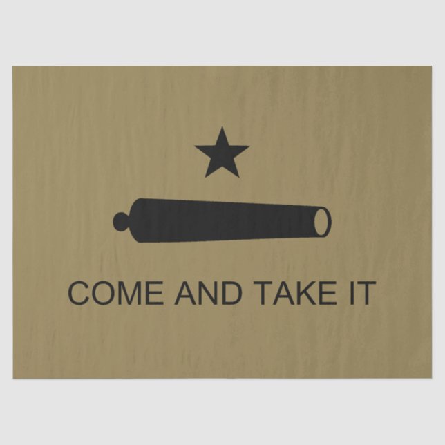 Papier Mousseline Come & Take It ! Flag de Texas State (Recto)