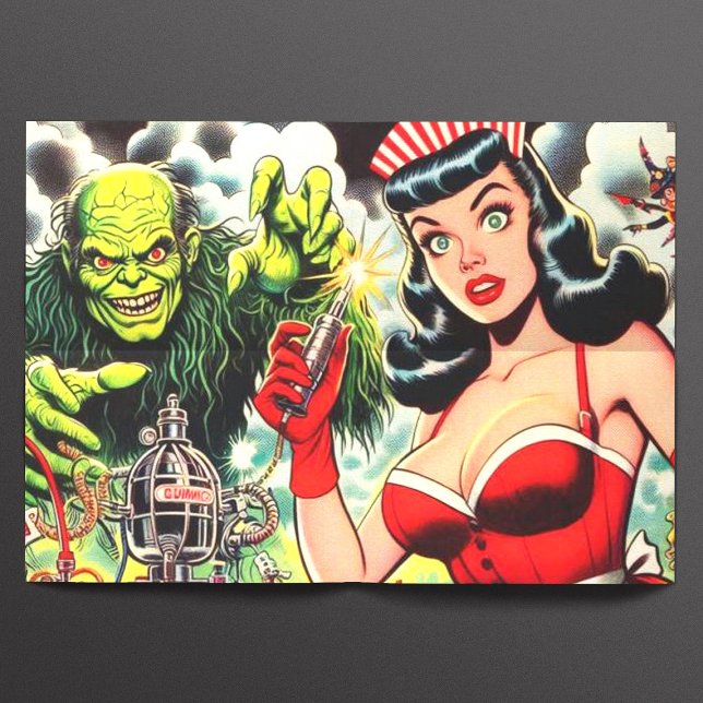 Papier Mousseline Comics d'horreur vintage (Créateur téléchargé)