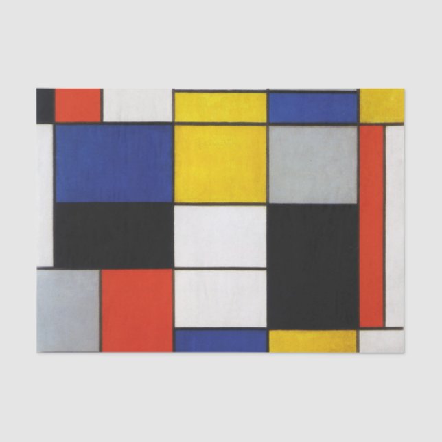 Papier Mousseline Composition, Mondrian (Recto)