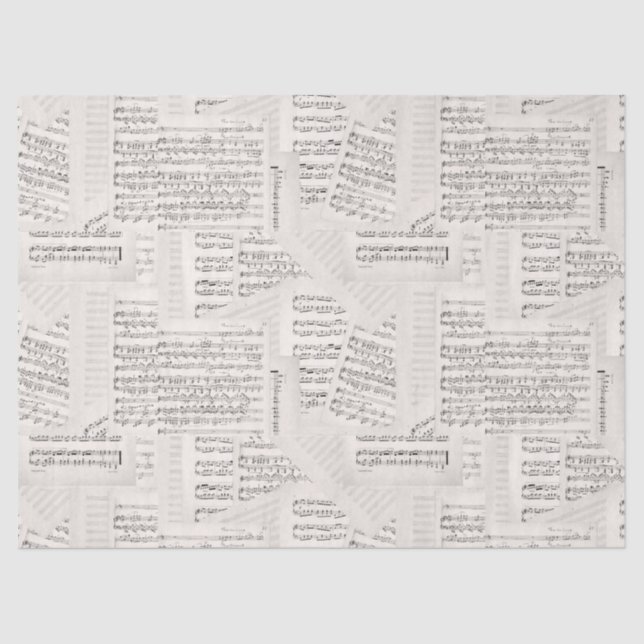 Papier Mousseline Composition musicale Collage Vintage (Recto)