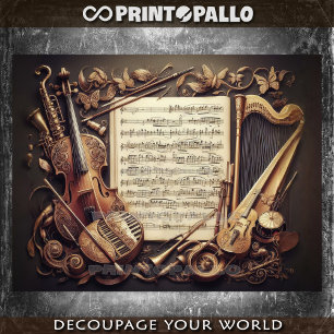 Papier Mousseline Concept fictif d'ensemble d'instruments de musique