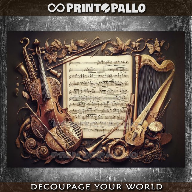 Papier Mousseline Concept fictif d'ensemble d'instruments de musique (Créateur téléchargé)
