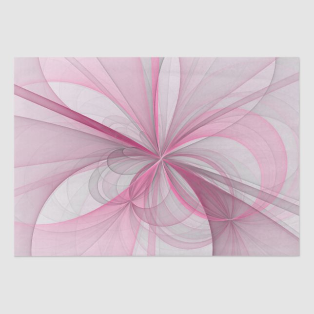 Papier Mousseline Conception Abstraite de fractal rose pâle moderne (Recto)