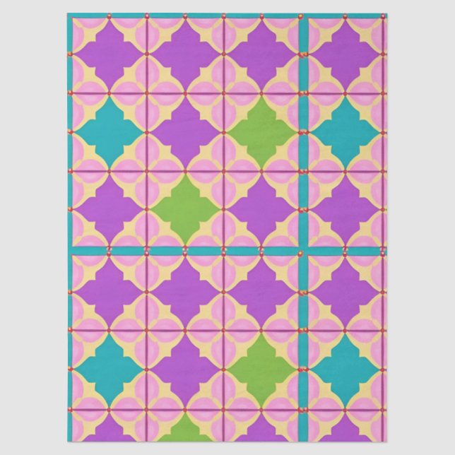 Papier Mousseline Conception Abstraite Géométrique Colorée (Recto)
