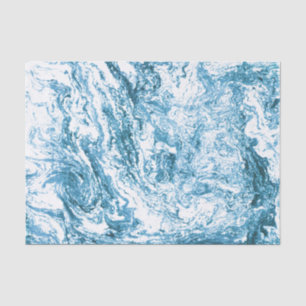 Papier Mousseline Conception abstraite marbrée bleu et blanc