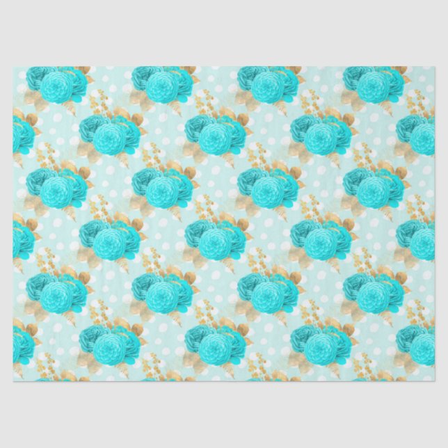 Papier Mousseline Conception Aqua et Gold Series 6 (Recto)