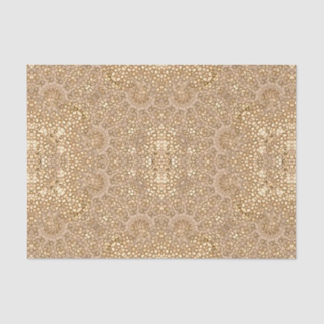 Papier Mousseline Conception baroque d'or fleurie (Recto)