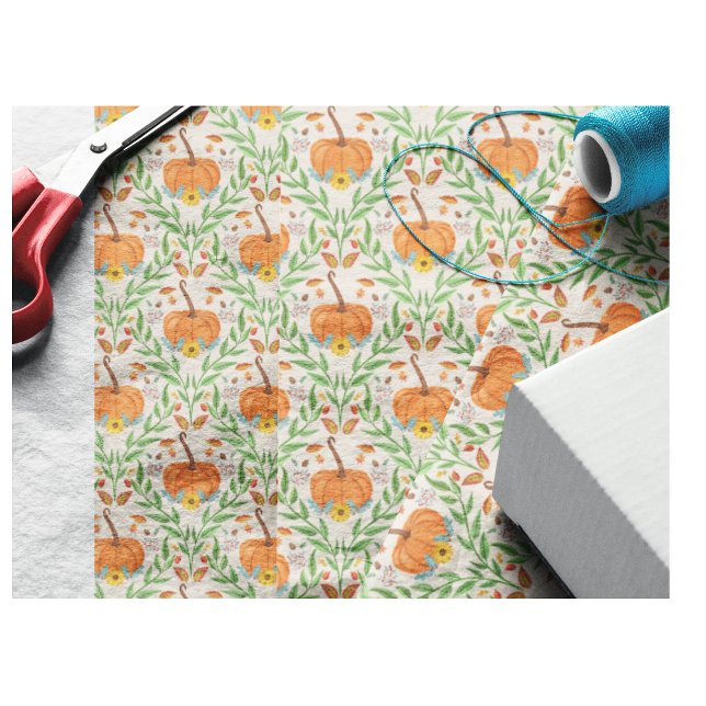 Papier Mousseline Conception botanique de citrouille d'automne (Créateur téléchargé)
