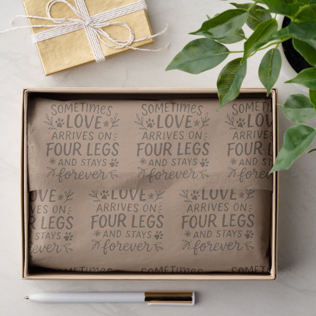 Papier Mousseline Conception botanique empreintes de pattes riche br (Cadeau)