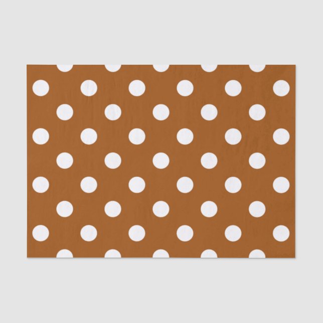 Papier Mousseline Conception Brown de Pois blancs (Recto)