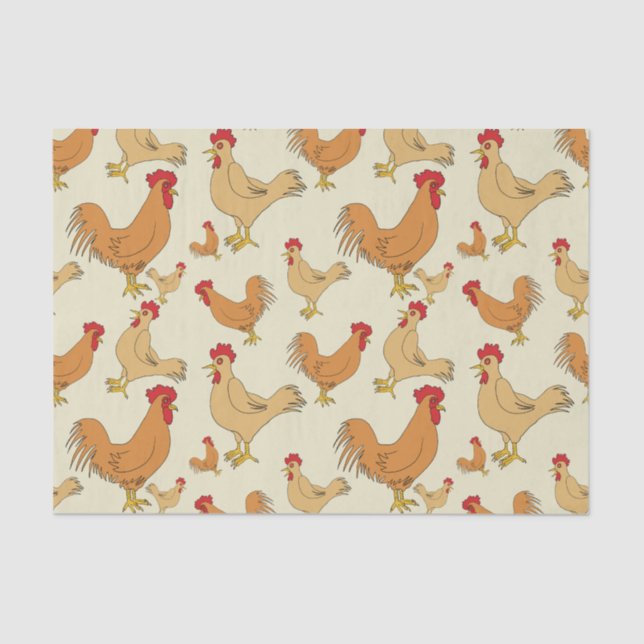 Papier Mousseline Conception Brown des Motifs de poulet (Recto)