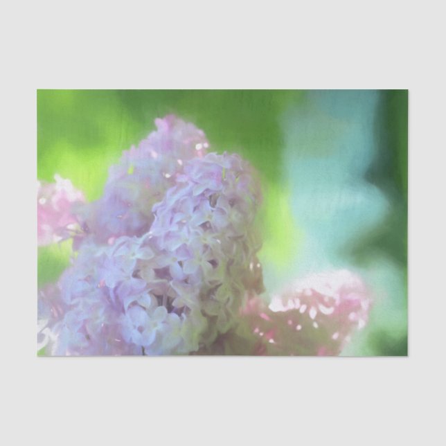 Papier Mousseline Conception d'art floral violet lilas vert (Recto)