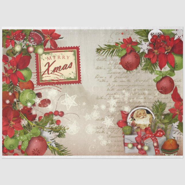 Papier Mousseline Conception de baies de Noël Série 1  (Recto)