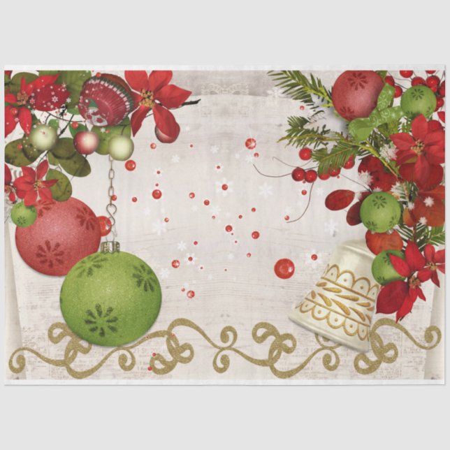 Papier Mousseline Conception de baies de Noël Série 7 (Recto)