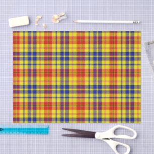 Papier Mousseline Conception de carreaux tartan jaune rouge bleu