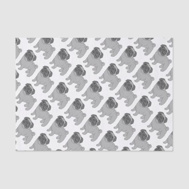 Papier Mousseline Conception de chien de Carlin gris (Recto)