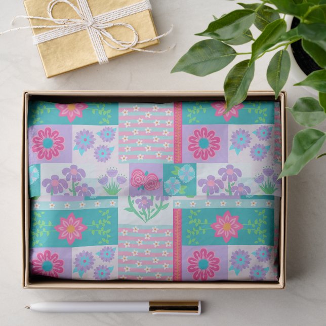 Papier Mousseline Conception de fleurs vibrantes en fleurs (Cadeau)