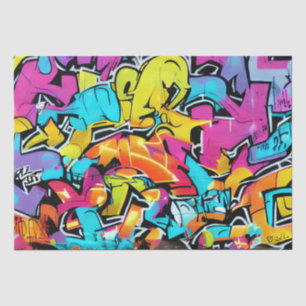 Papier Mousseline Conception de graffiti d'art de rue urbain vibrant