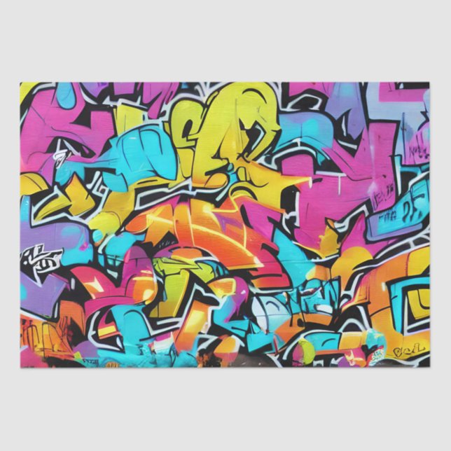 Papier Mousseline Conception de graffiti d'art de rue urbain vibrant (Recto)