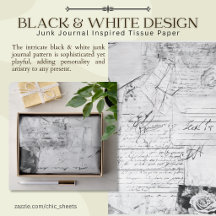 Conception de junk journal noir et blanc inspirée 