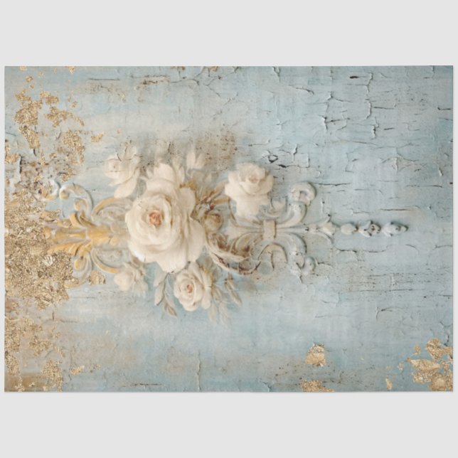 Papier Mousseline Conception de la série 10 de romance bleu antique (Recto)