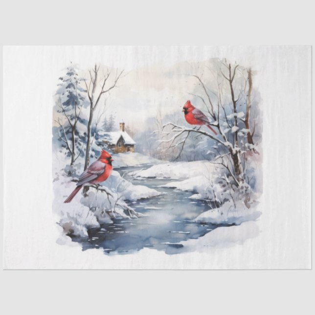 Papier Mousseline Conception de la série A Winter Cardinal 5 (Recto)
