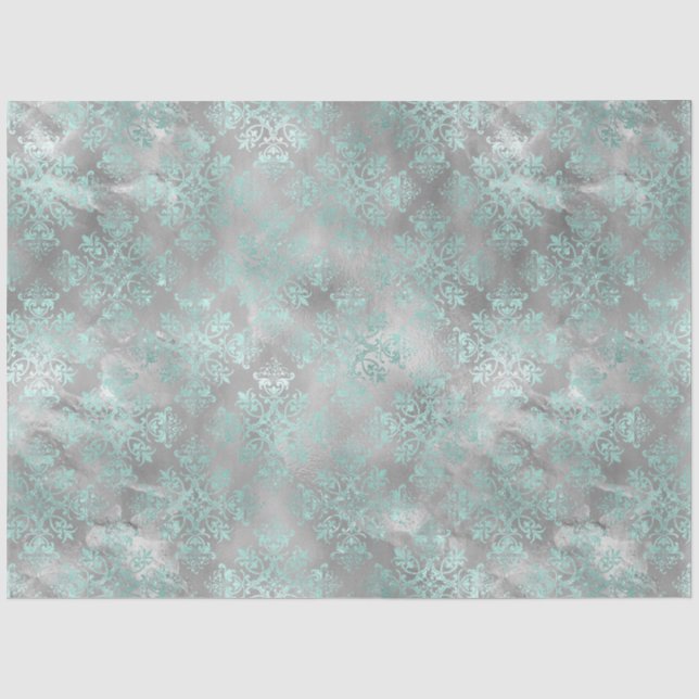Papier Mousseline Conception de la série Aqua et Argent 9 (Recto)