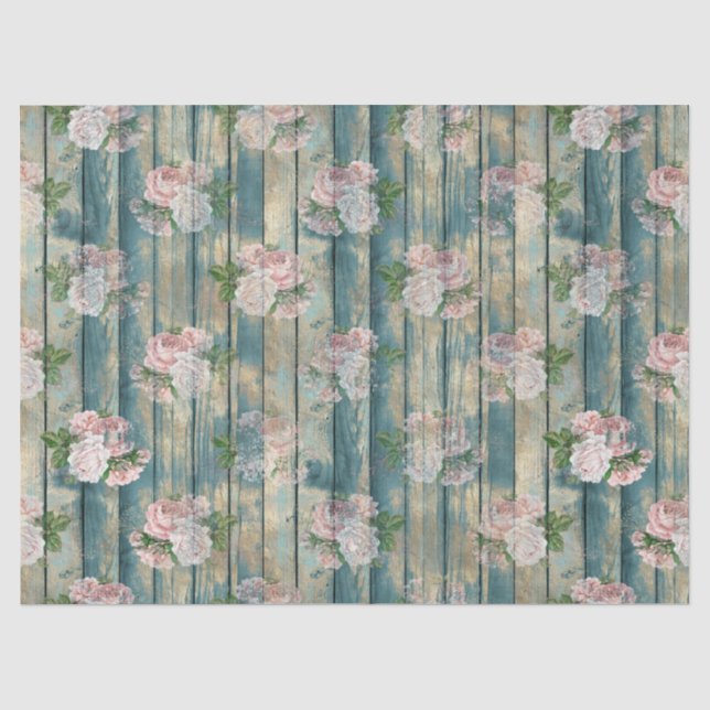 Papier Mousseline Conception de la série Aqua Florale Délabrée 6 (Recto)