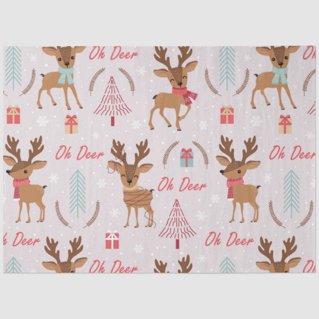 Papier Mousseline Conception de la série Cerf Mignon de Noël 2 (Recto)